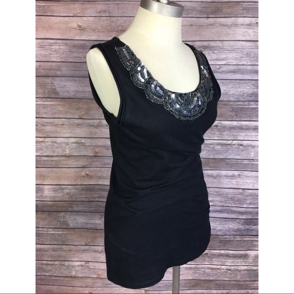 Urban Outfitters Black Beaded Top Blouse Small - Picture 3 of 8